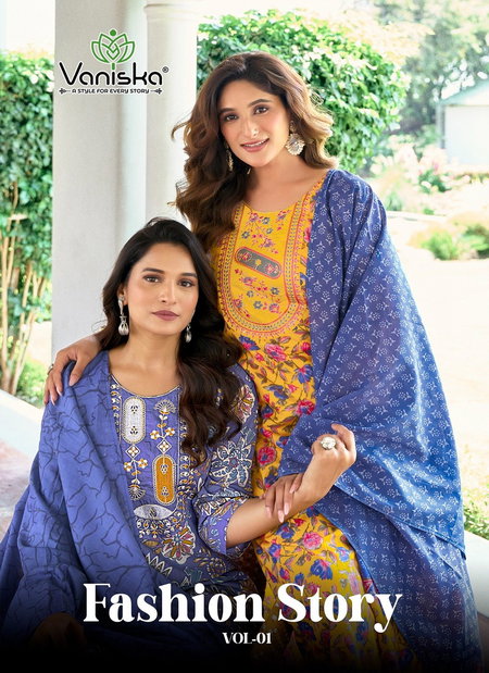 Fashion Story Vol 1 By Vaniska Viscose Kurti With Bottom Dupatta Suppliers In India